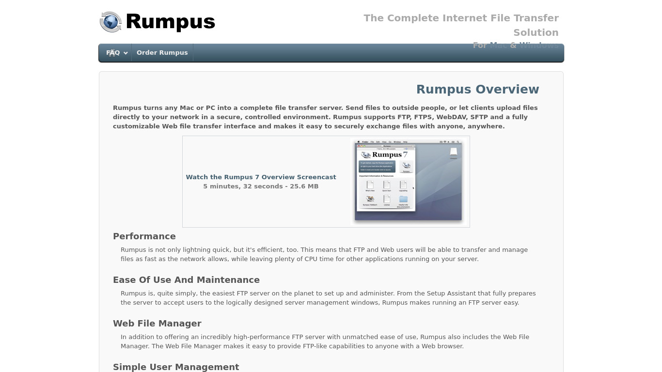 Rumpus Landing page