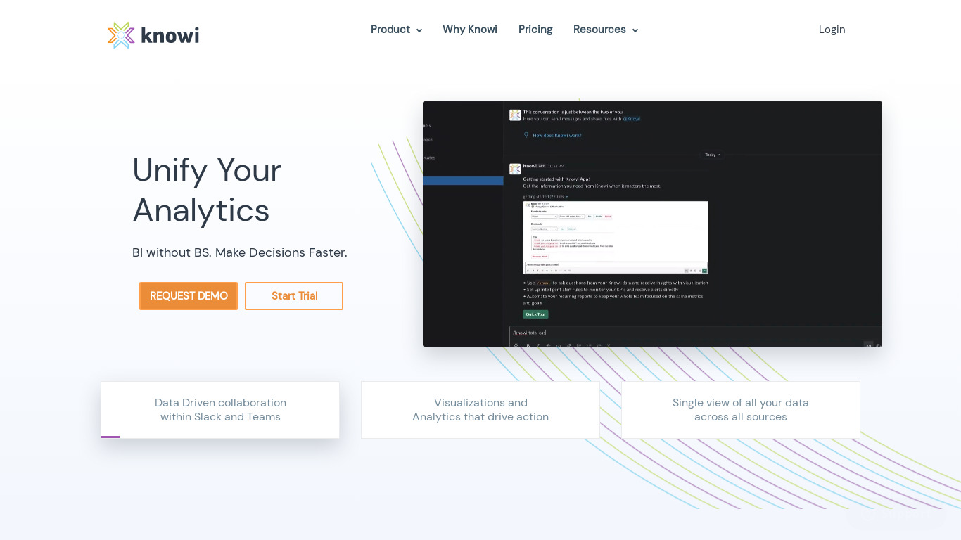 Knowi Landing page