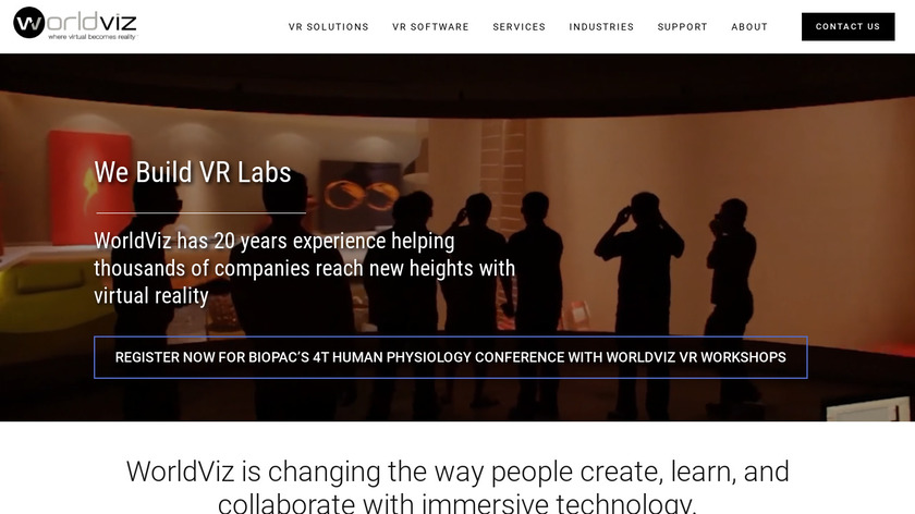 Vizard Virtual Reality Software Landing Page