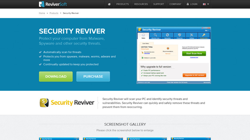 Security Reviver Landing Page