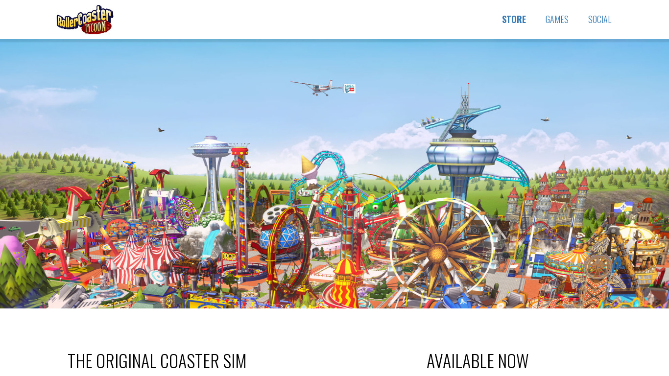RollerCoaster Tycoon Classic Landing page