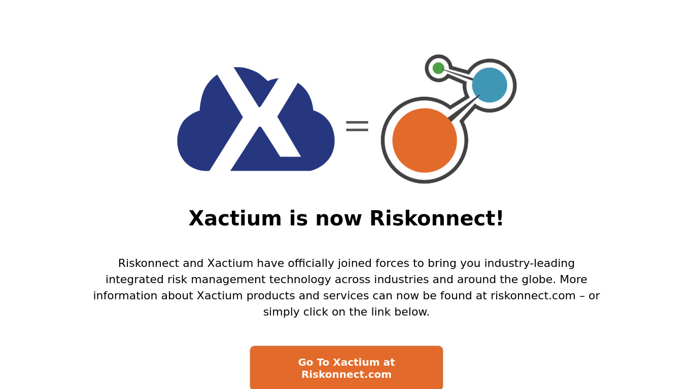 Xactium Landing page