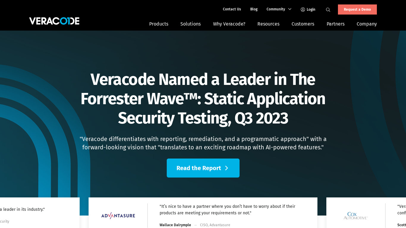 Veracode Landing page