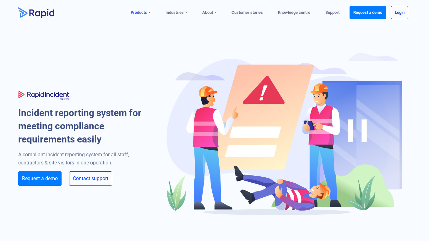 Rapid Incident Reporting Landing page