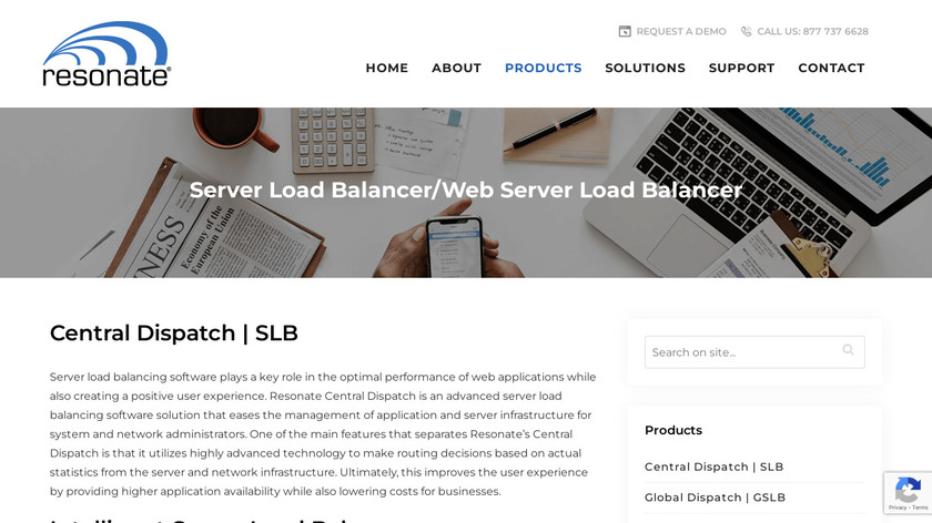 Resonate Central Dispatch Landing Page