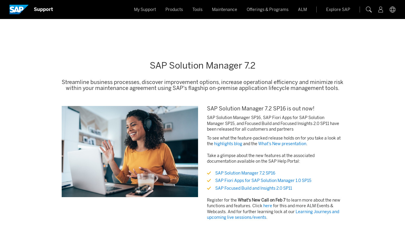 SAP Service Manager Landing page