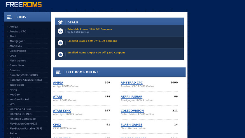 FreeROMS Landing Page