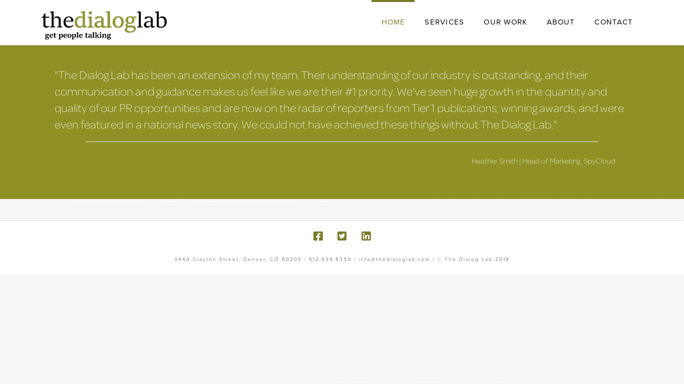 The Dialog LabMarketing Landing page