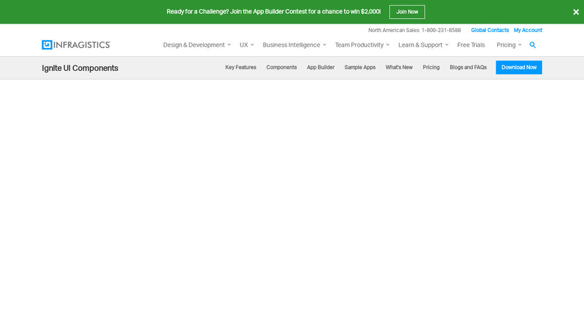 Infragistics Ignite UI Landing Page
