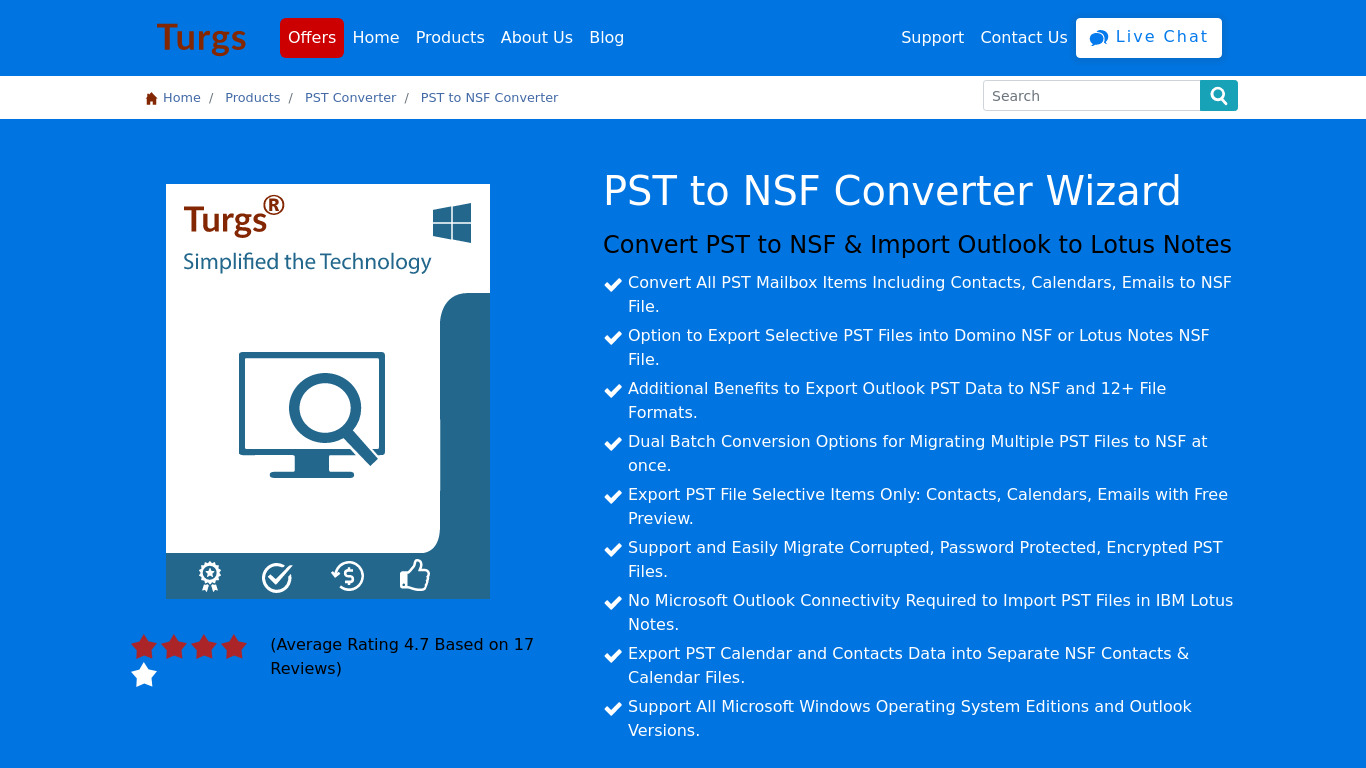 PST to NSF Wizard Landing page