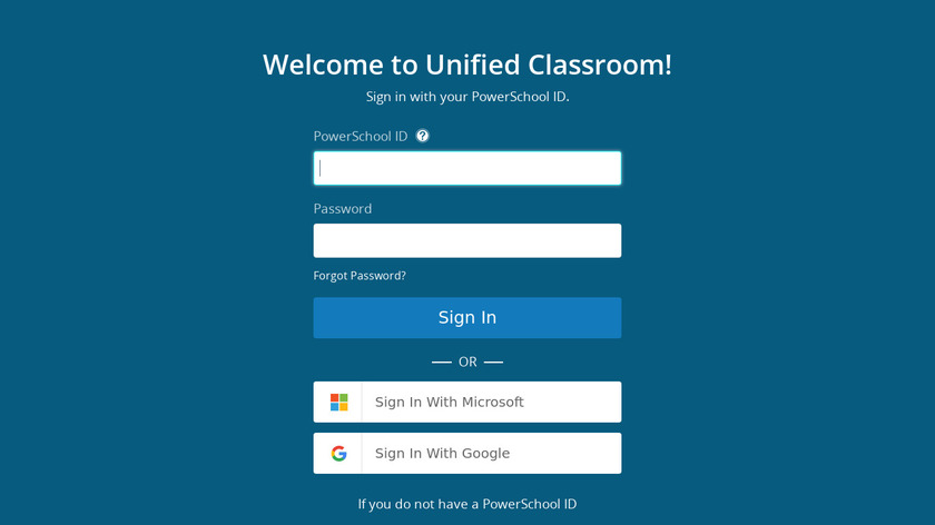 PowerSchool Unified Classroom Landing Page