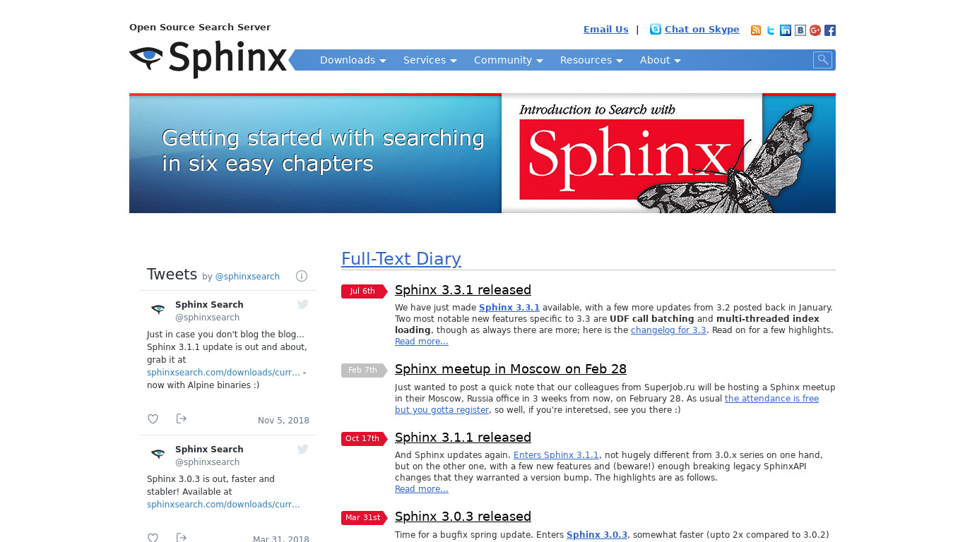 Sphinx Search Landing page