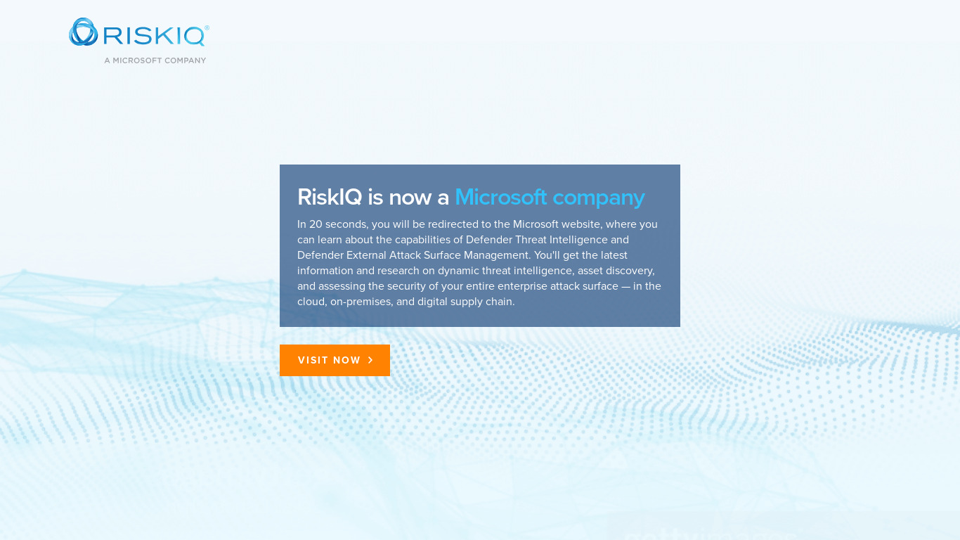 RiskIQ Landing page