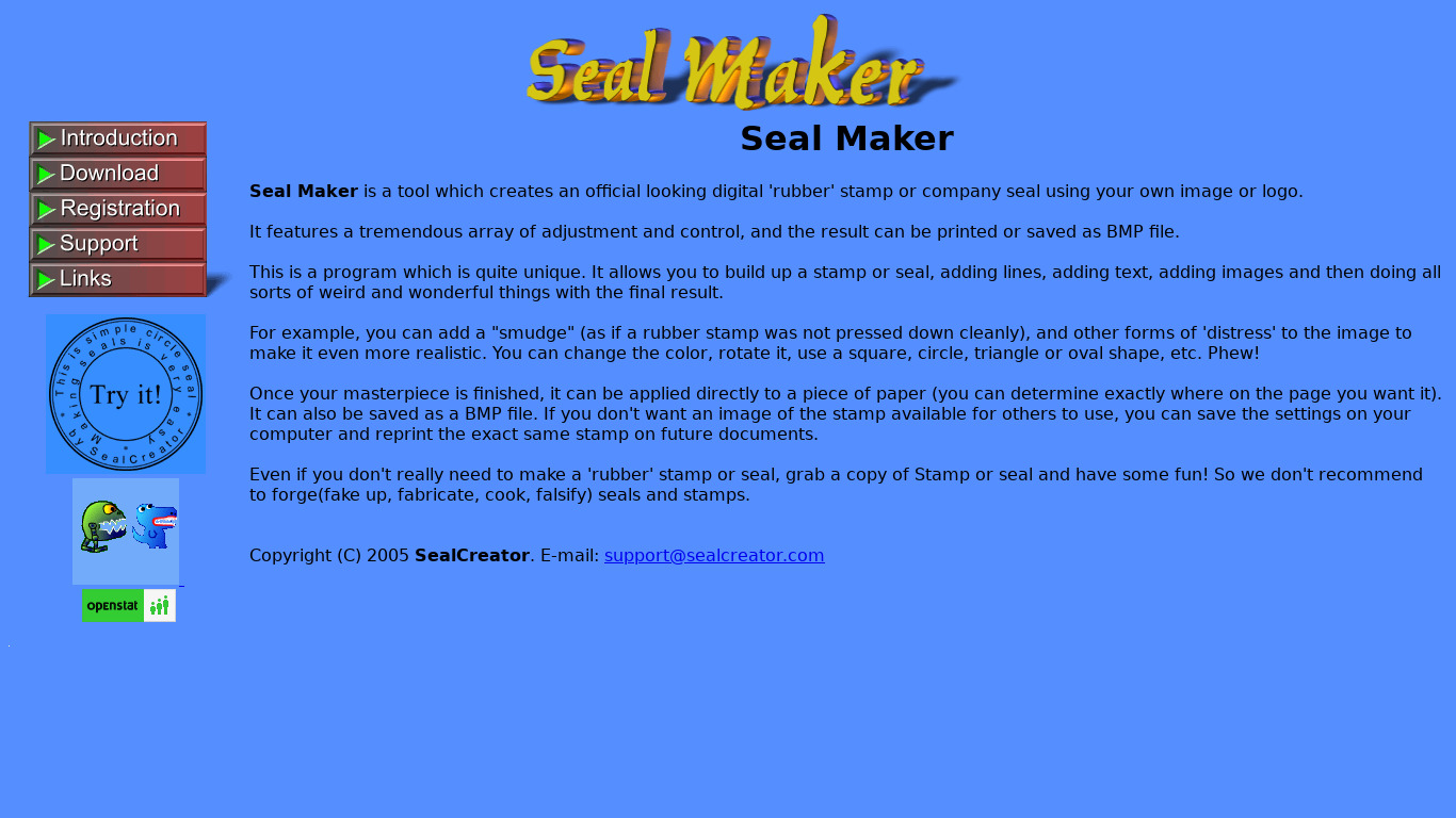 Seal Maker Landing page