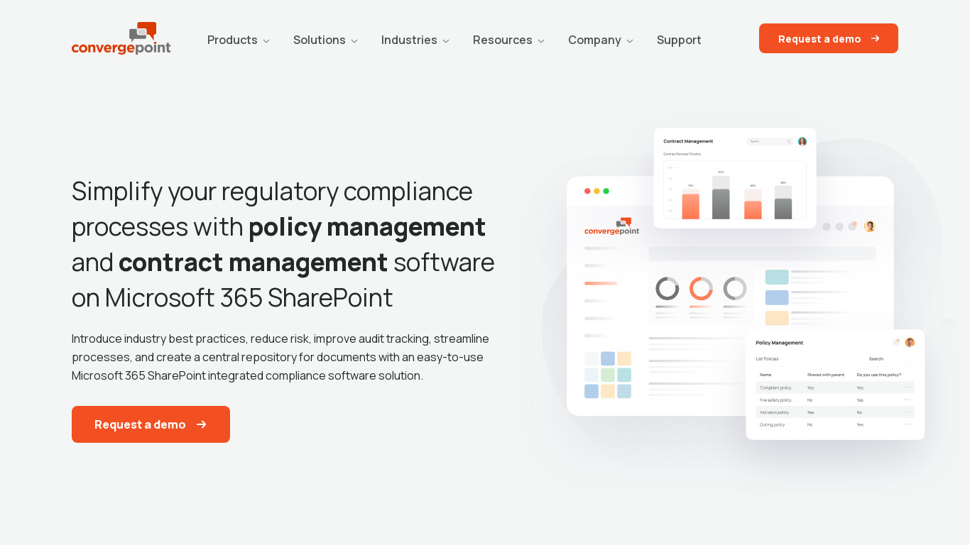 ConvergePoint Health and Safety Management Landing page