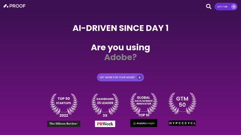 Proof Analytics Landing Page