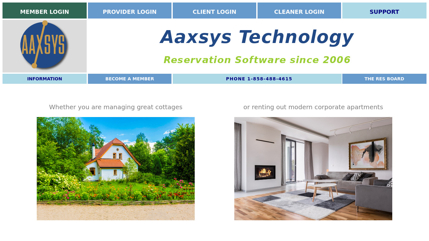 Aaxsys Landing page