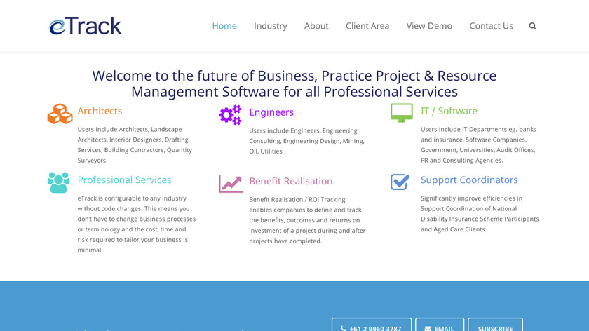 eTrack Landing Page