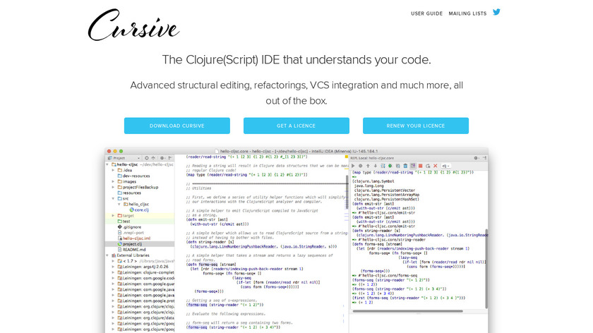 Cursive IDE Landing Page