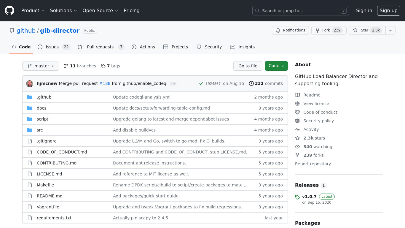GitHub Load Balancer Director Landing page