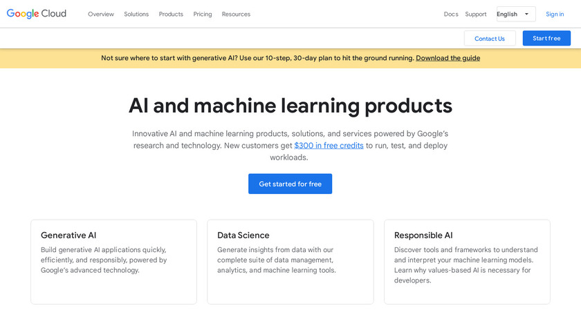 Google Cloud AI Landing Page