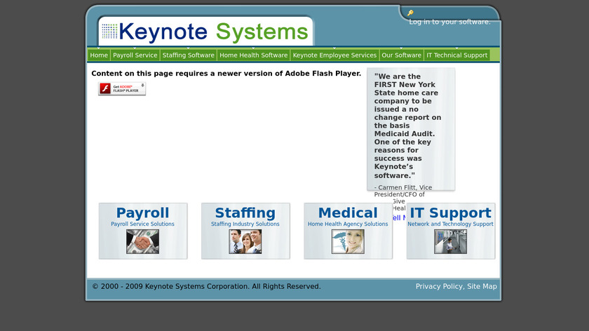 Keynote Systems Landing Page