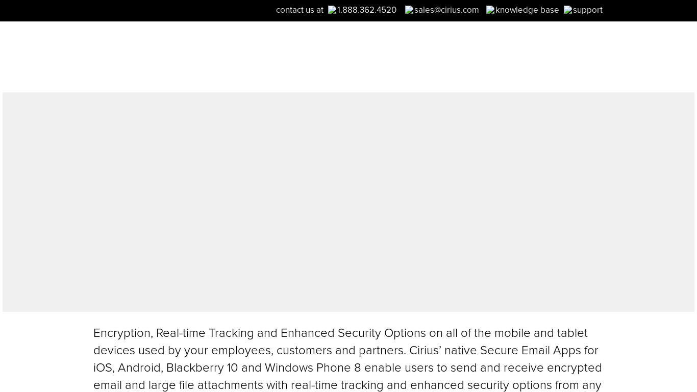 Cirius Secure Messaging Platform Landing page