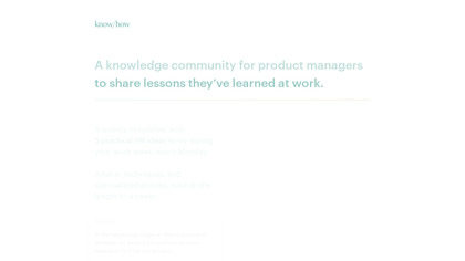 know/how Product Managers image