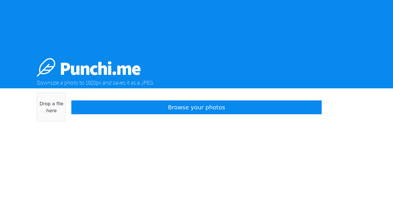 punchi.me Landing page
