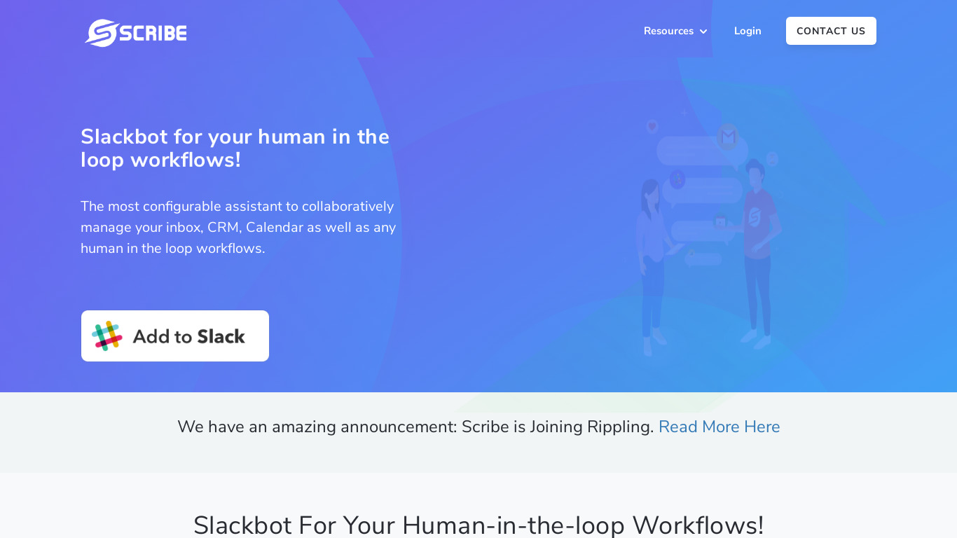 Scribe Assistant Landing page