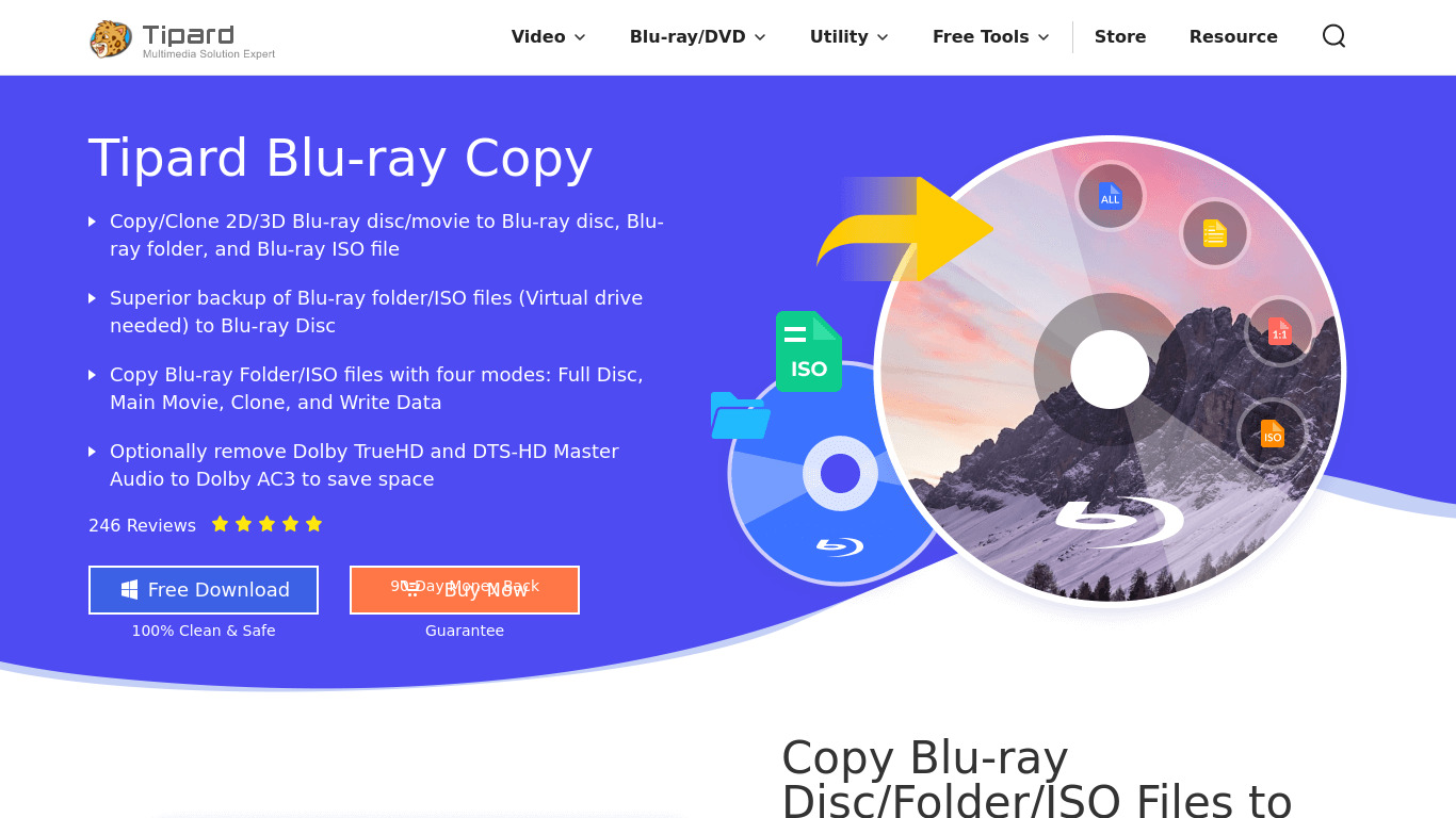 Tipard Blu-ray Copy Landing page