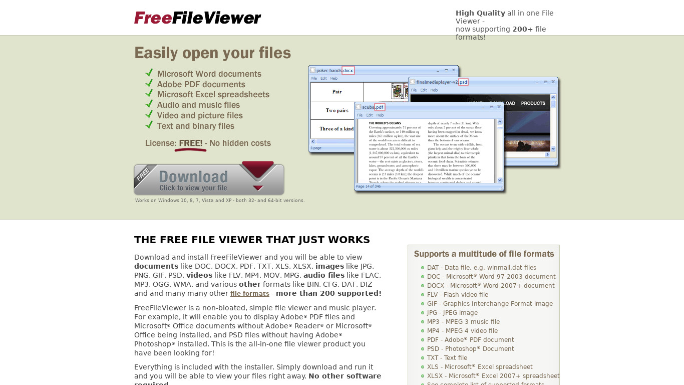 Freefileviewer Landing page