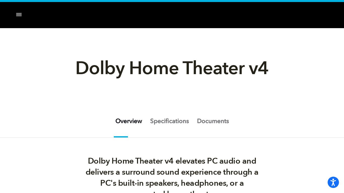 Dolby Home Theater Landing page