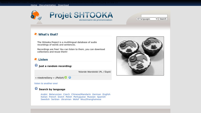 Shtooka Landing Page