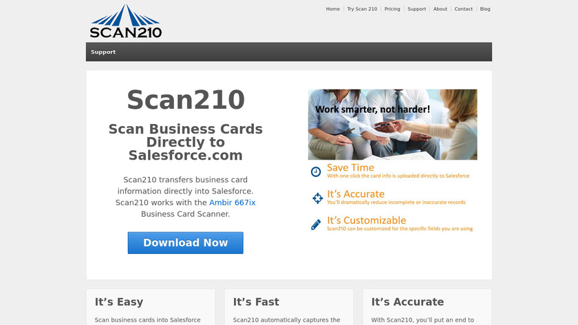 Scan210 Landing Page
