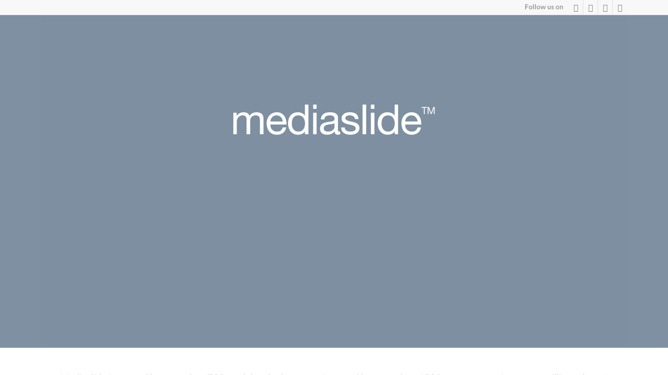 Mediaslide Landing page