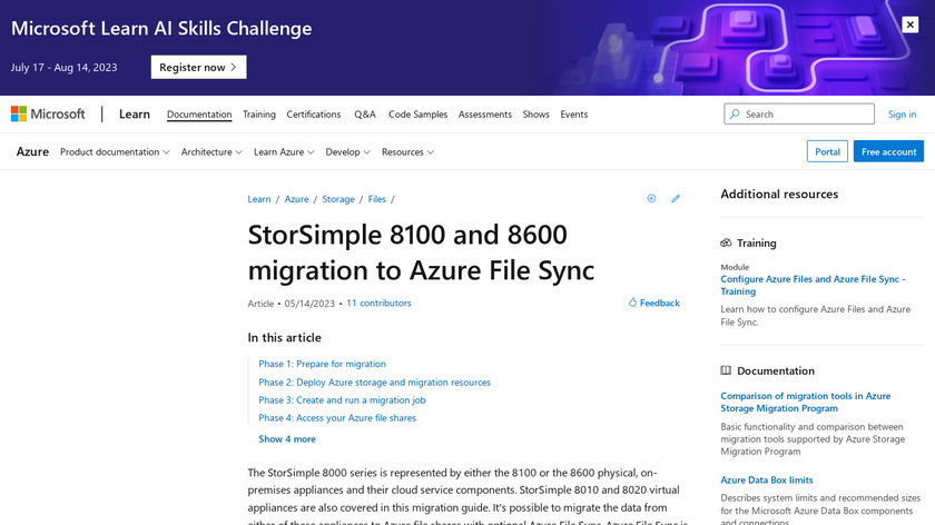 StorSimple Landing Page