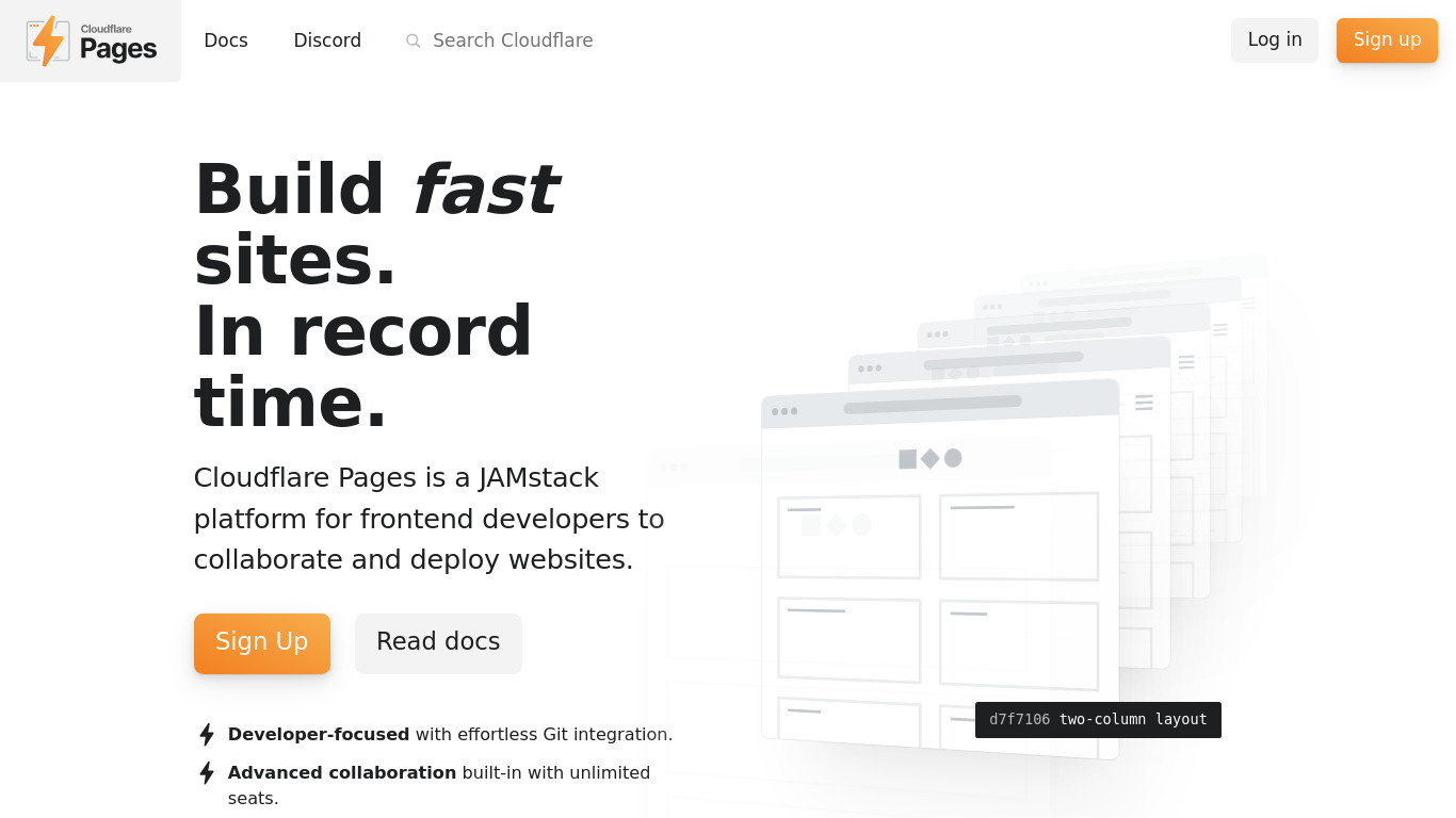 Cloudflare Pages Landing page