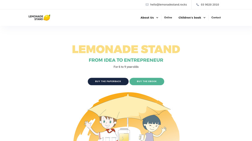 Lemonade Stand Picture Book Landing Page