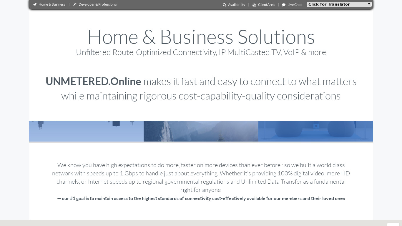 UNMETERED.Chat Landing page