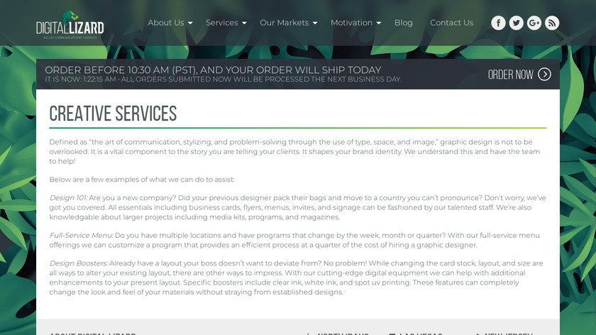 Digital Creative Services Landing Page