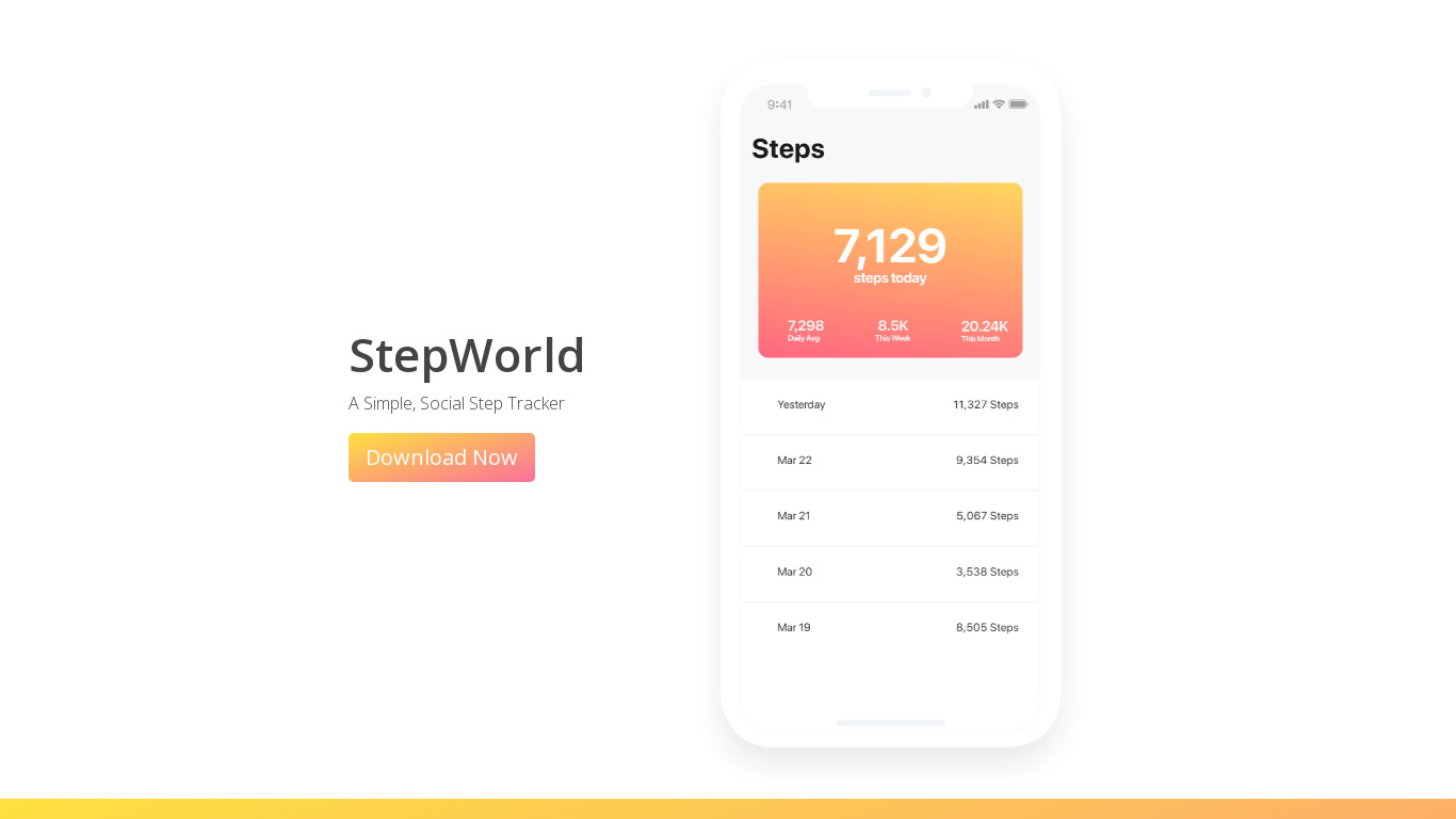 StepWorld Landing page