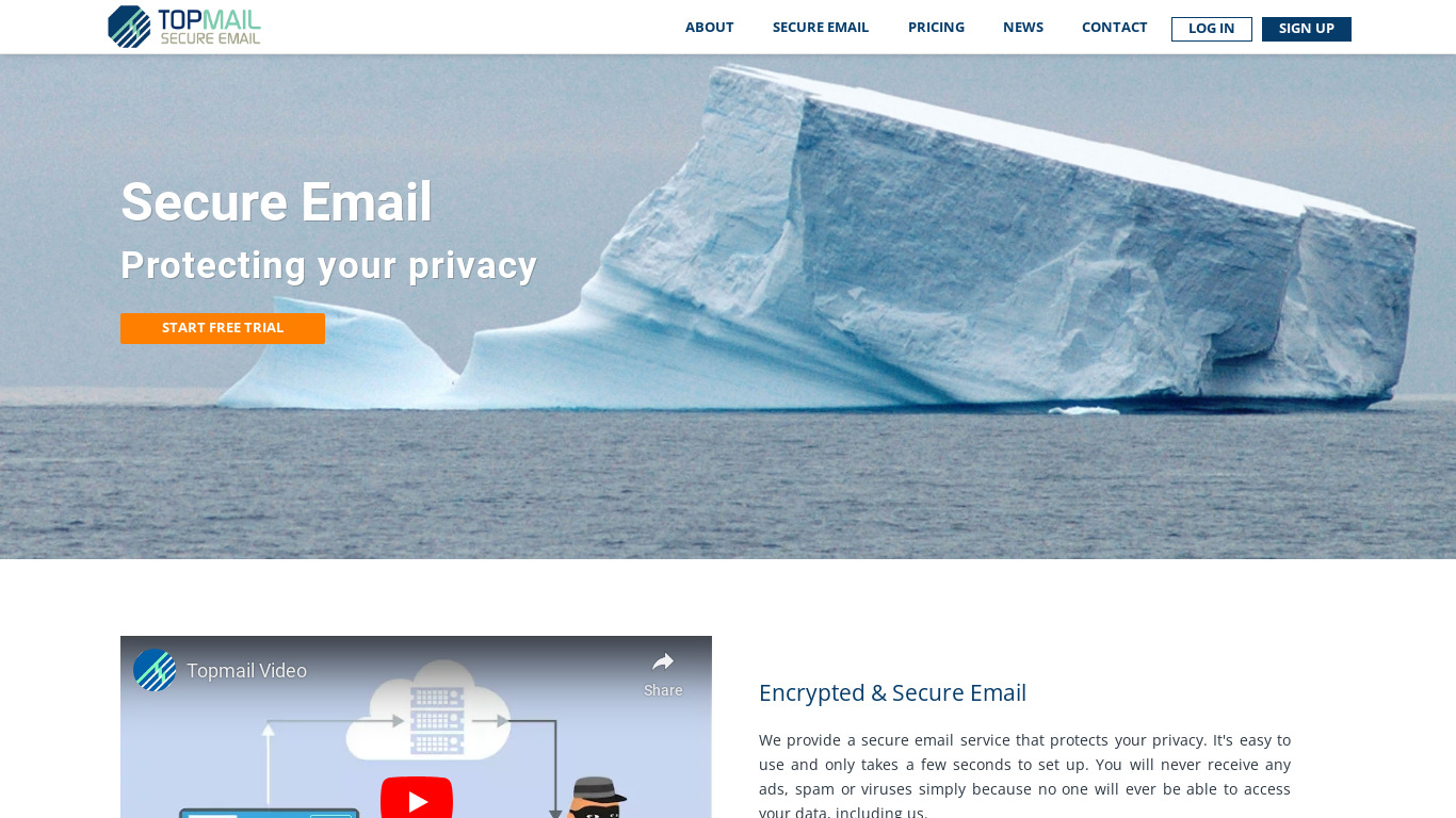 Topmail Landing page