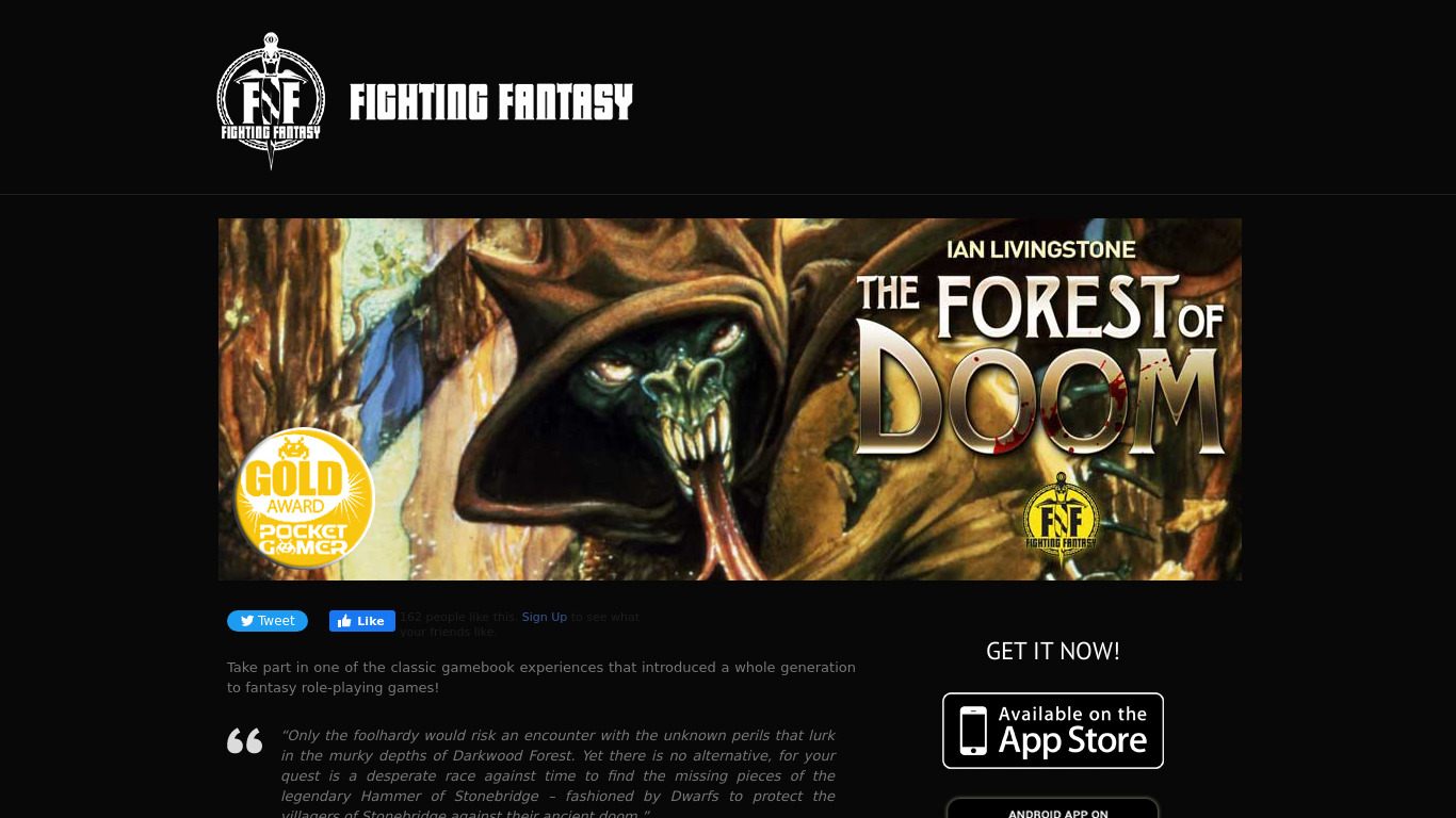 The Forest of Doom Landing page