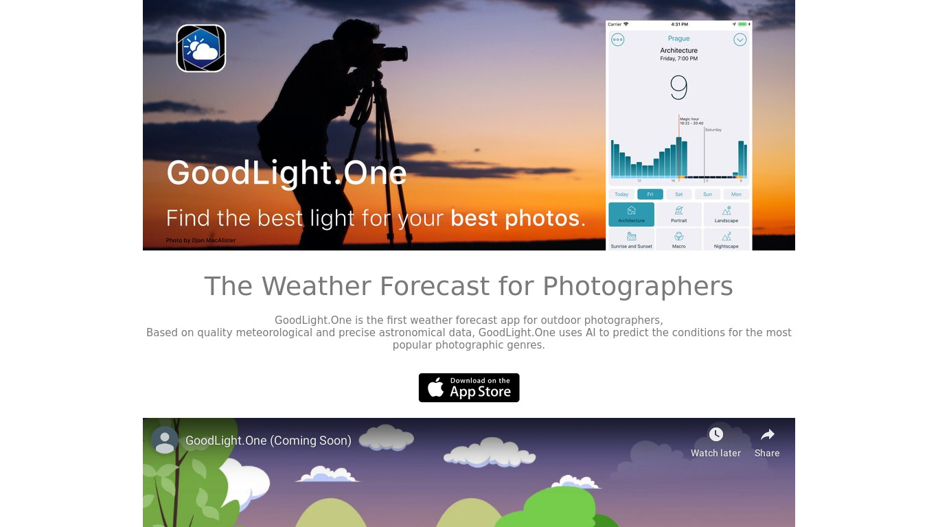 GoodLight.One Landing page