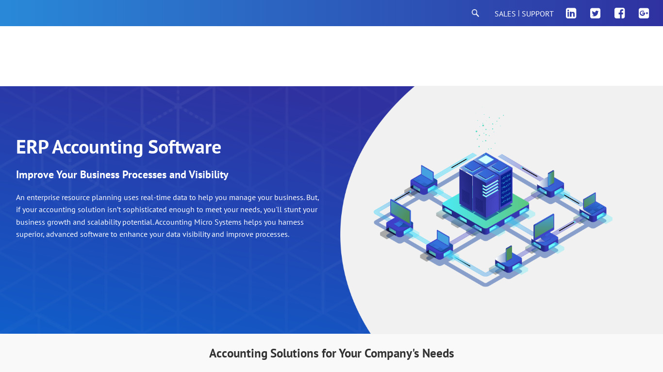 Accounting Micro Systems Landing page