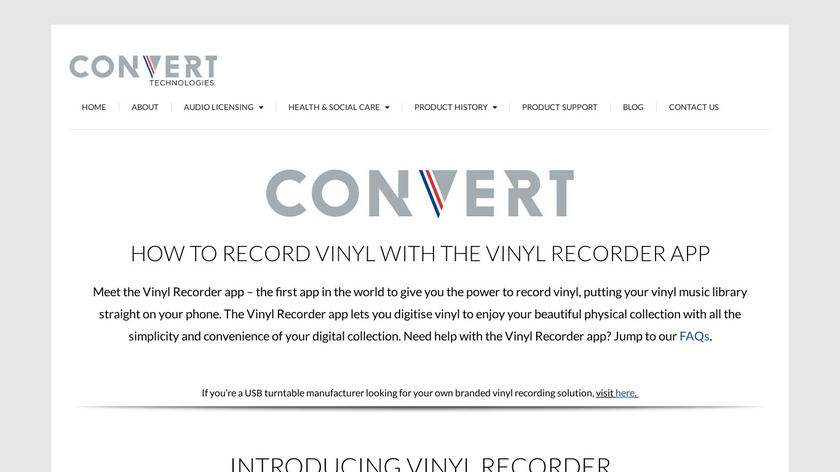 convert-av.com Vinyl Recorder Landing Page