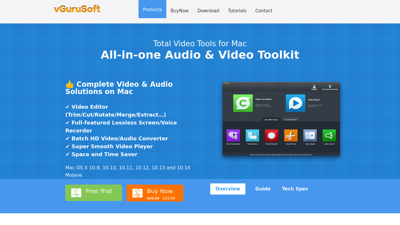 Total Video Tools Landing page