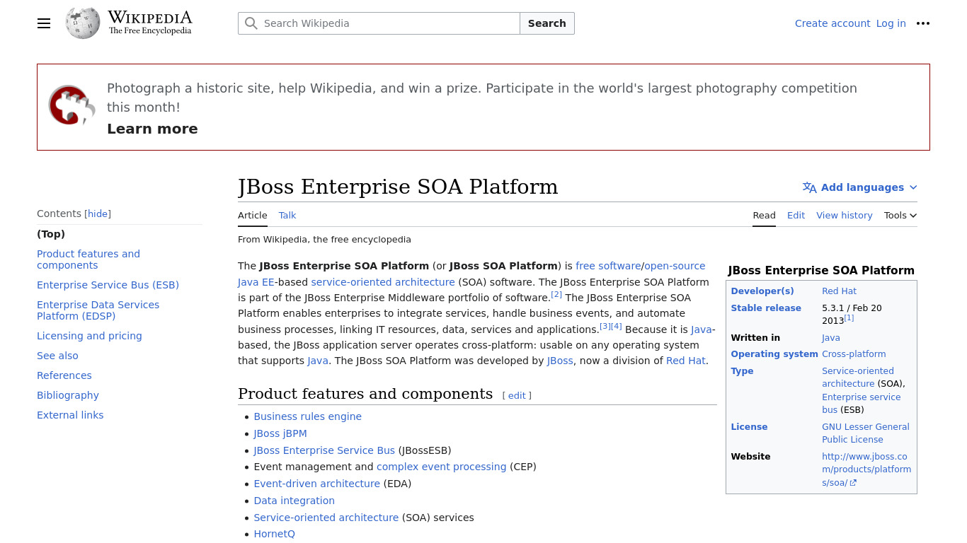 JBoss Enterprise SOA Platform Landing page