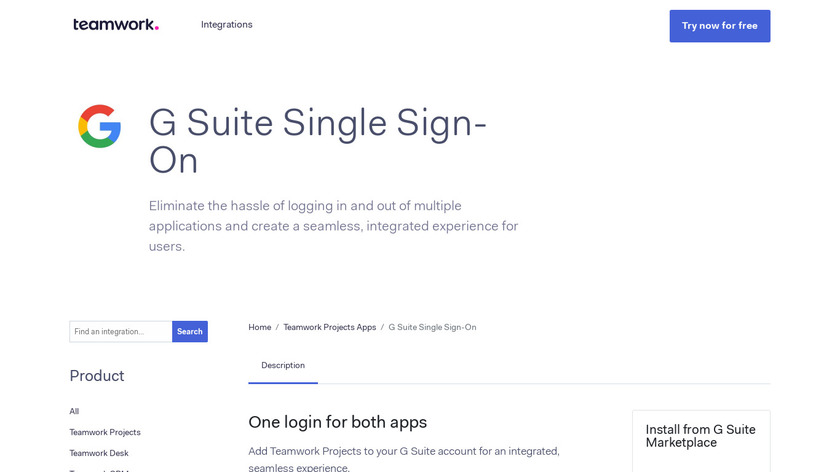 Teamwork.com for G Suite Landing Page